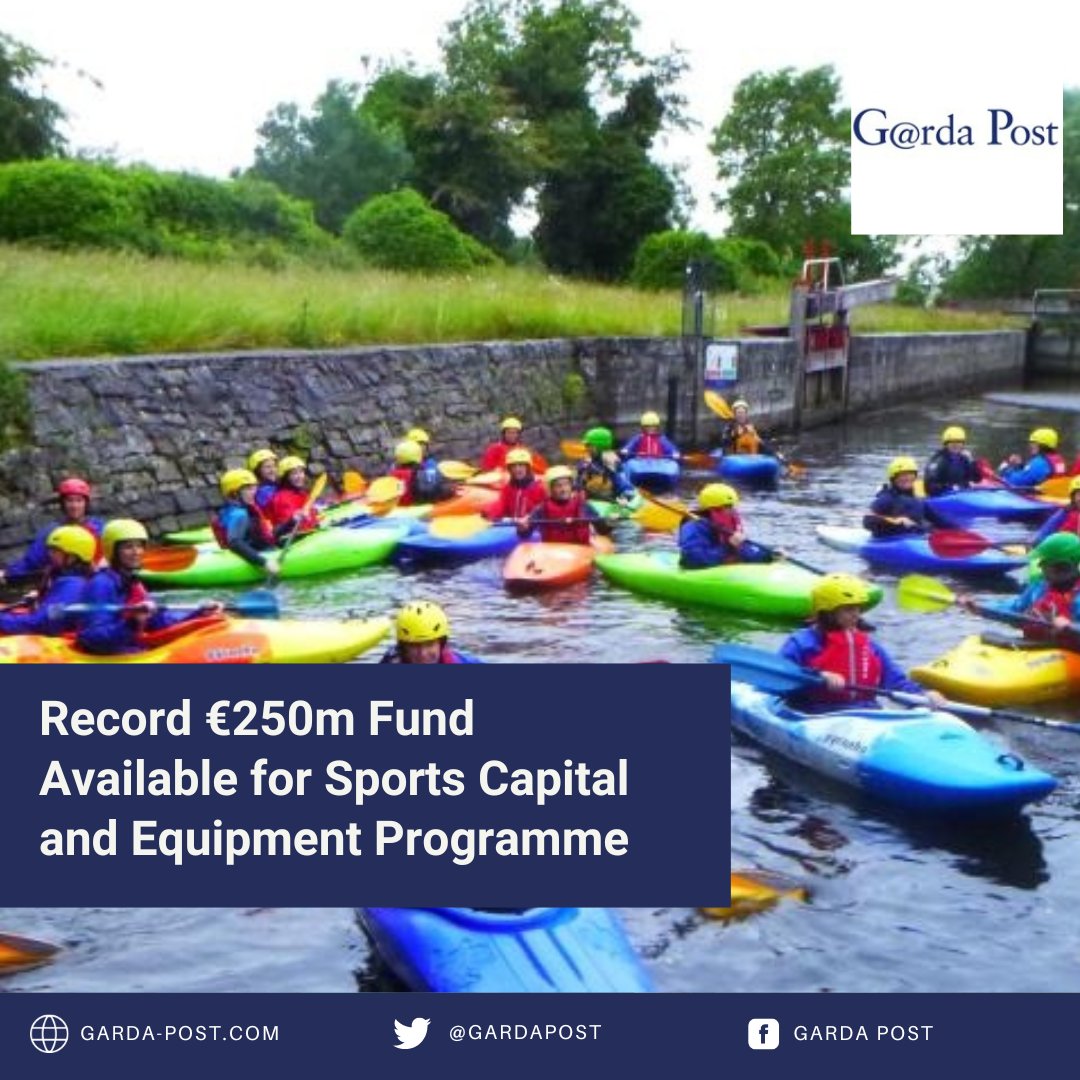 GardaPost's tweet photo. Record €250m Fund Available for Sports Capital and Equipment Programme

Read more: https://t.co/70eKyDmoaF

#sport #sportfunding #sportcapital

@cathmartingreen https://t.co/TiobNRmWQi