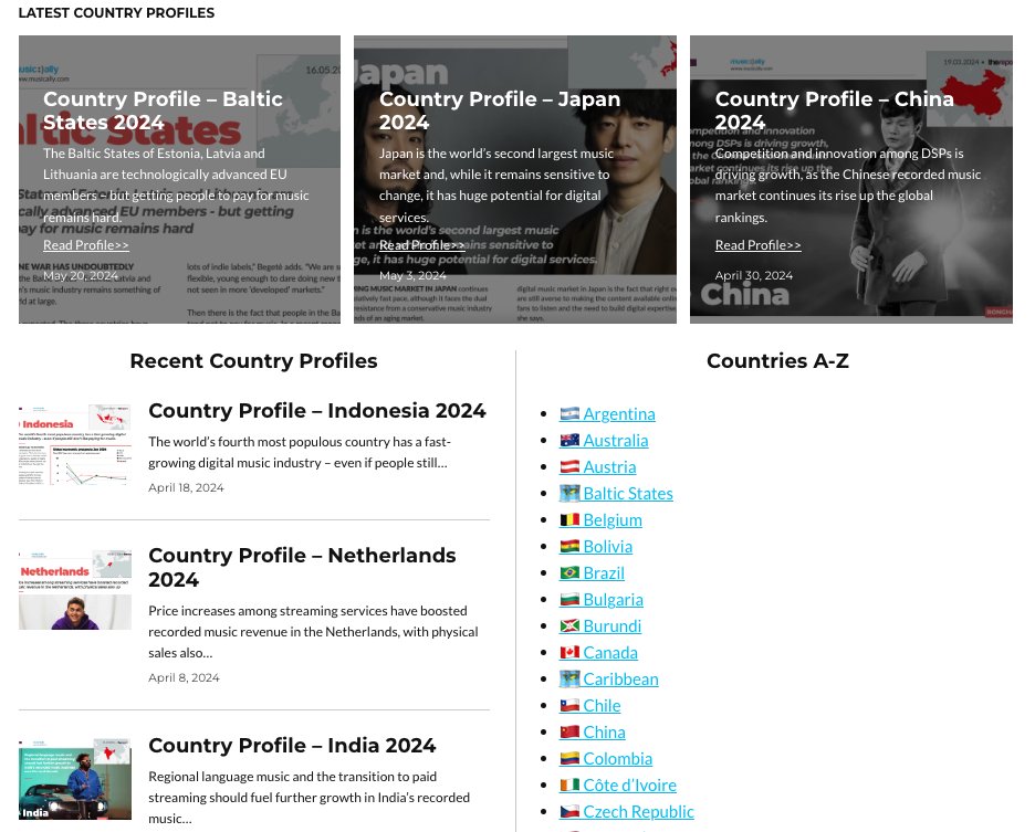 Explore emerging music markets with our exclusive Country Profiles for Music Ally subscribers. New additions include China, Japan, and The Baltic States. Discover key trends and data. Learn more:musically.com/countries/ #MusicTrends #GlobalMusic #musically #musicnews #readmore