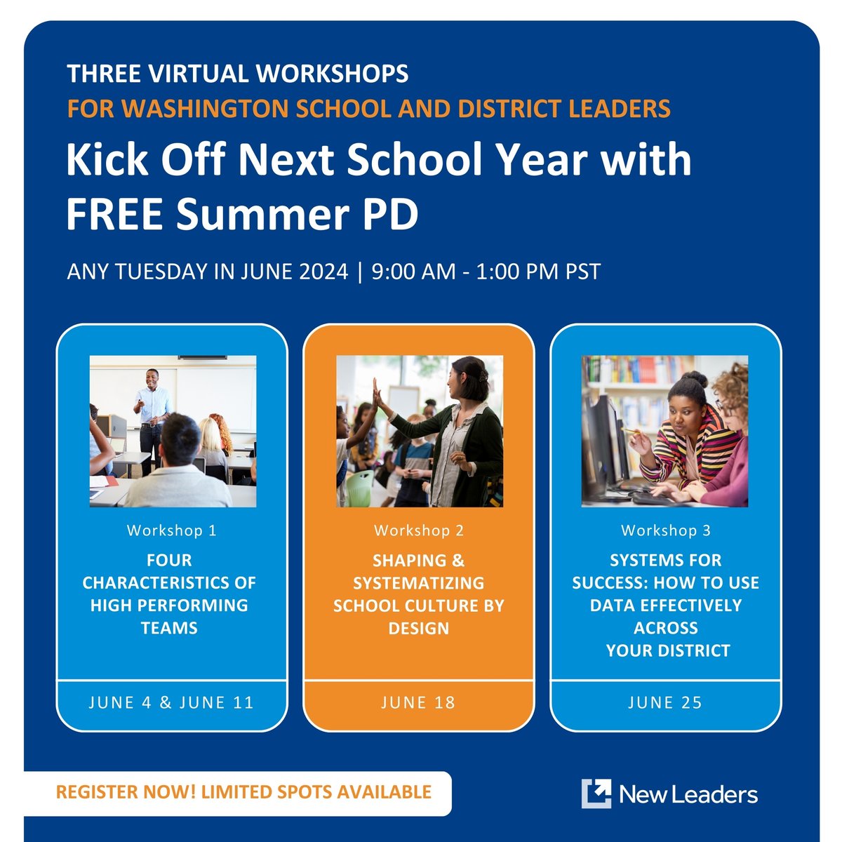 Calling all Washington School & District Leaders! Don't miss our FREE Virtual Summer Workshops. Learn how to build high-performing teams, shape positive school cultures, and make data-driven decisions. Limited spots available — register now: hubs.ly/Q02yPN3p0 #WAEdLeaders