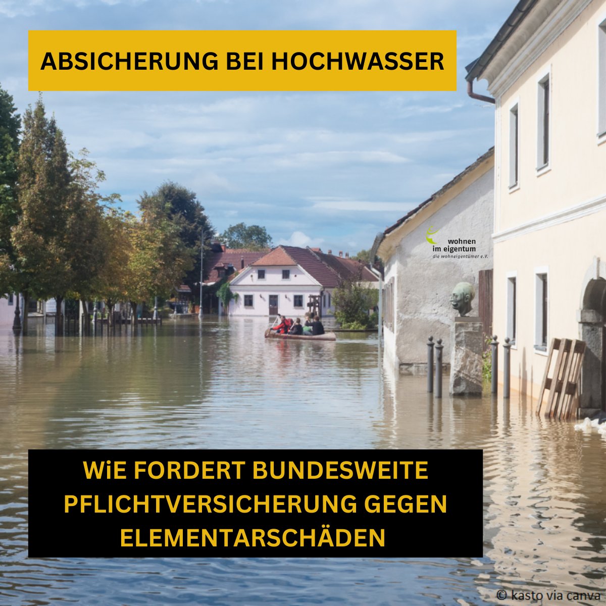 Wir fordern eine bundesweite #Pflichtversicherung gegen #Elementarschäden! 

#Extremwetterereignisse nehmen zu, und nur die Hälfte der Gebäude in Deutschland ist entsprechend versichert. 

Mehr Infos hier ➡️wohnen-im-eigentum.de/artikel/wohnen… 
#Klimawandel #Versicherung #Eigentum #Schutz