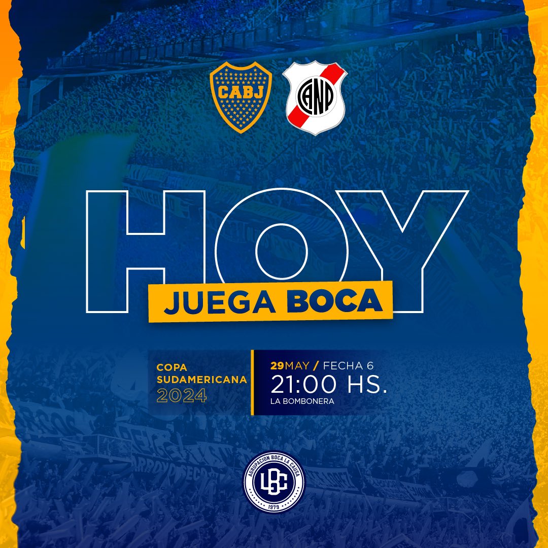 bocalacausa's tweet photo. ¡Hoy juega #Boca! 💙💛💙 https://t.co/x1qWhiVgXe