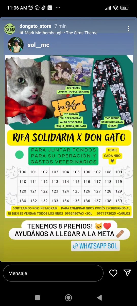 Nos emociona muchísimo cuando los dueños deciden hacer lo que sea por su mascota, porque no es solo un Gato.. es FAMILIA 🐶❤️ 
#compartir Don Gato está realizando una rifa para su cirugía. Apoyemos a los dueños que si Realmente cumplen!!