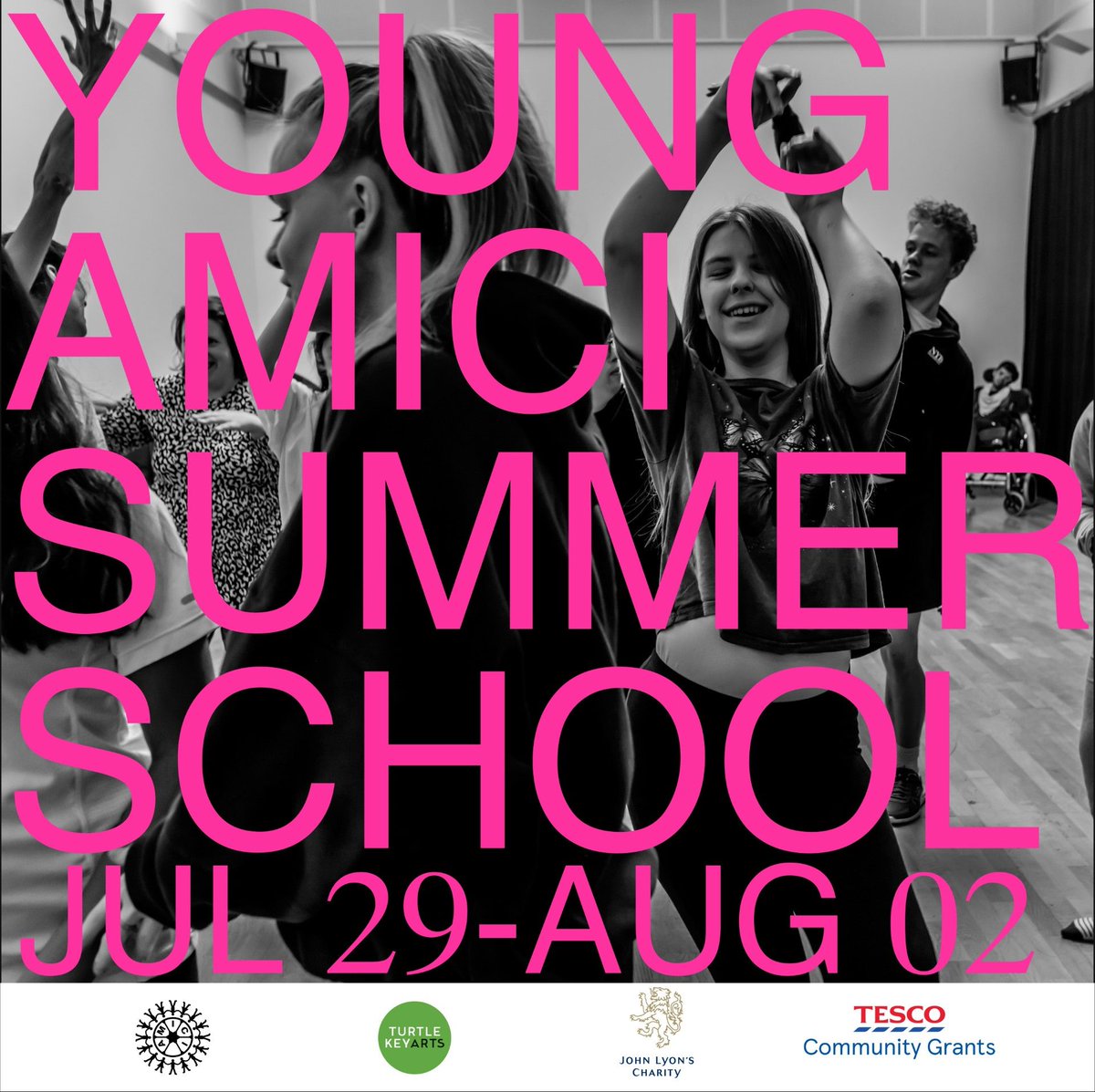Amici Dance Theatre Company (@amicidtc) on Twitter photo We are pleased to announce Young Amici Summer School returns from 29 July to 2 August! π
This FREE Summer School is for young people aged 11-25 interested in developing their dance skills in a fun & safe space.
To find out more & book, email carina@turtlekeyarts.org.uk We are pleased to announce Young Amici Summer School returns from 29 July to 2 August! π
This FREE Summer School is for young people aged 11-25 interested in developing their dance skills in a fun & safe space.
To find out more & book, email carina@turtlekeyarts.org.uk