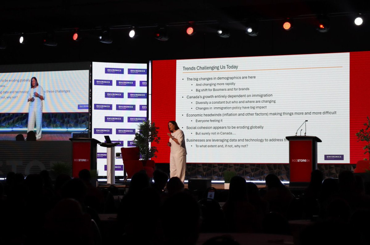 RetailCouncil's tweet photo. Next up at #RCCSTORE24! @EnvironicsA President and Founder, Jan Kestle, unveils how you can turn challenges like shifts in demographics, immigration, & the economy into opportunities. https://t.co/mmhA7Lrqoc