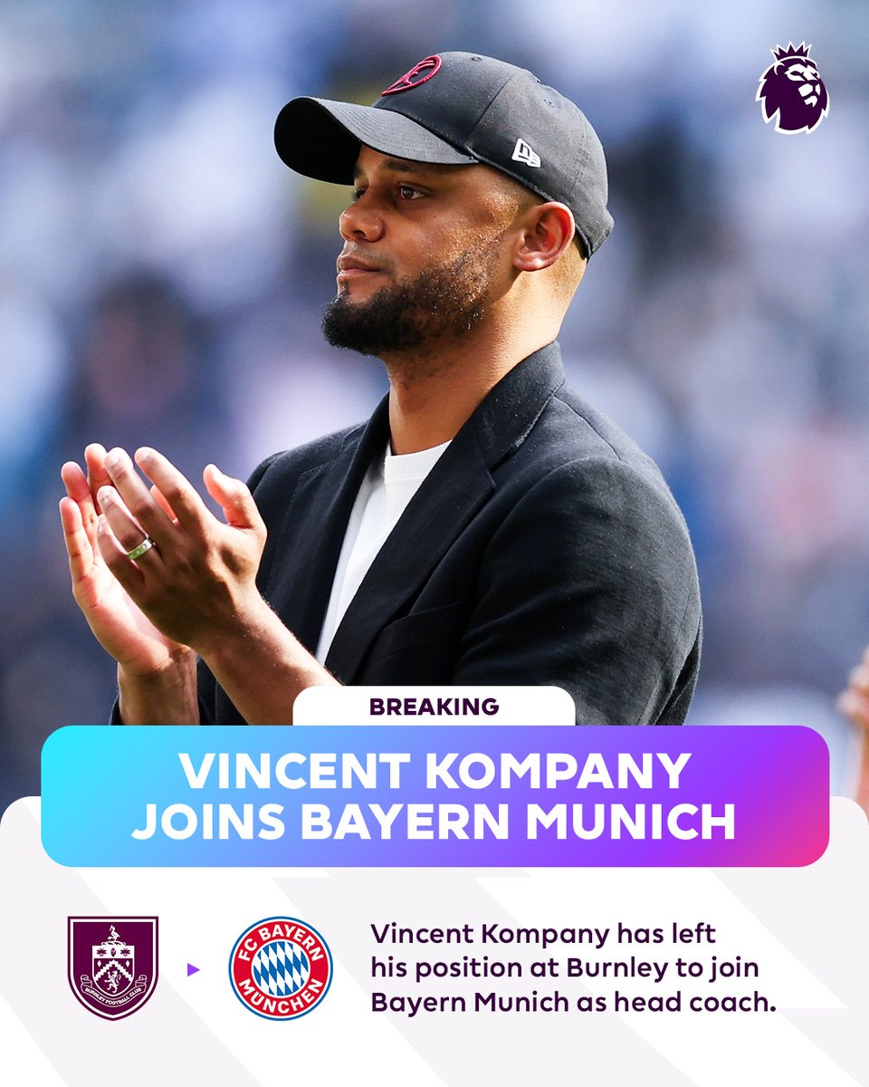 Vincent Kompany has parted company with Burnley to join Bayern Munich as head coach