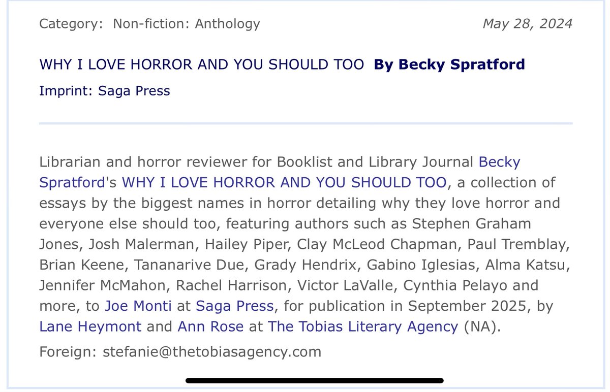 *Ahem* I have some news..... Thanks to @LaneHeymont for believing in me and @SagaPressBooks @joemts for taking a chance. Coming Septemeber 2025! Many of the authors and Lane and Joe will be at @StokerCon to celebrate for me!