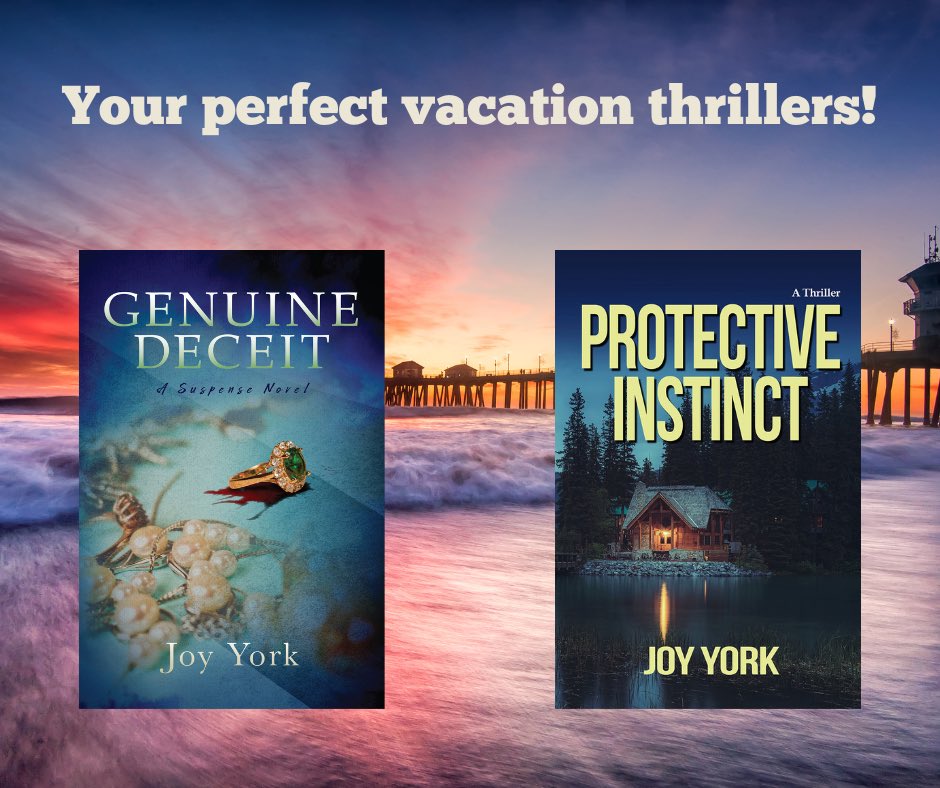 Two fast-paced thrillers for your summer and holiday reading! #CrimeFiction #Thrillers #Mystery #Romance amazon.com/Genuine-Deceit… amazon.com/Protective-Ins…