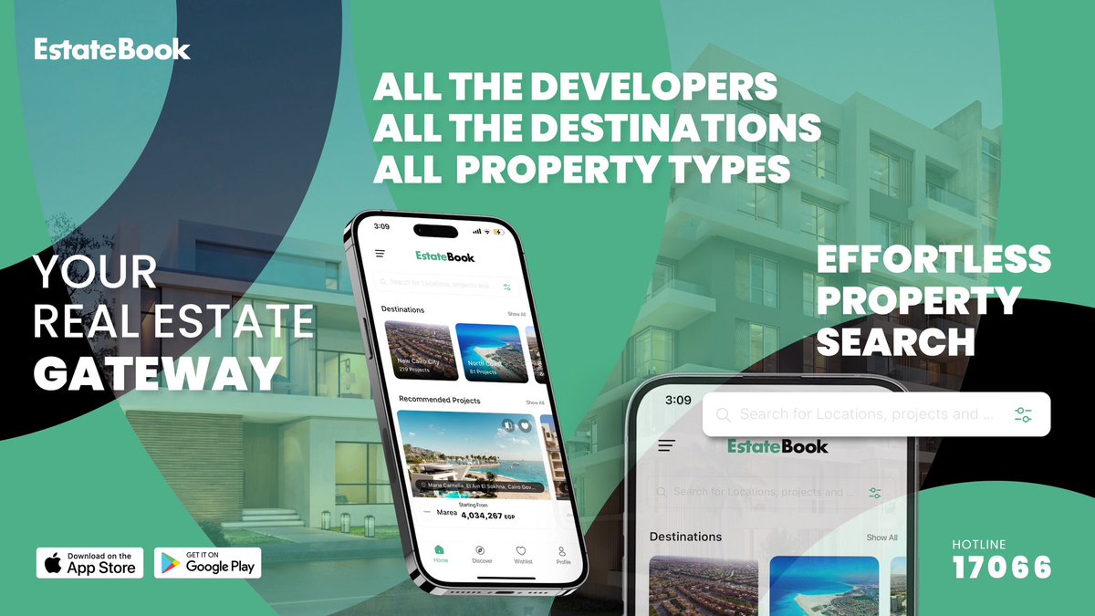 EstatebookEG's tweet photo. EstateBook offers a wide selection of properties from different developers, fulfilling your dreams.

Download #EstateBook App: https://t.co/qcKSEoEdm8
WhatsApp: 1288678159
Call us: 17066 - 01270017066
#its_time #realtime_realestate https://t.co/ckJH4Iz5K0