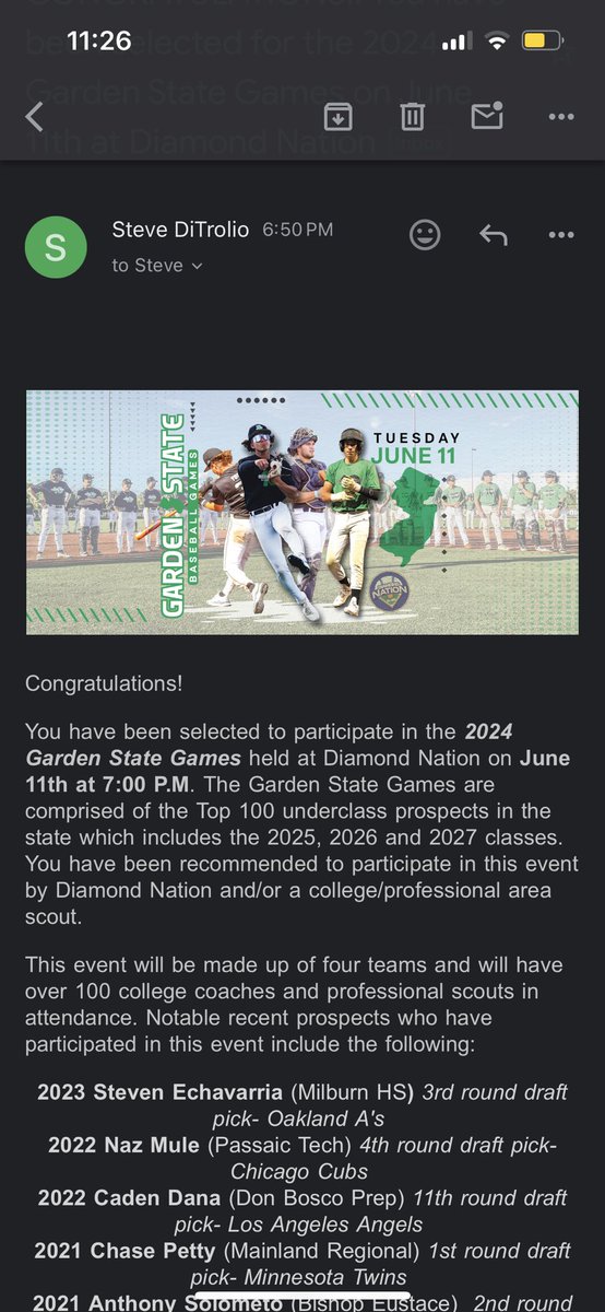 Honored to be invited to the NJ Garden State Games! 
<a href="/SPPBASEBALL/">SPP Baseball</a> <a href="/ec_lumberjacks/">East Coast Lumberjacks</a>