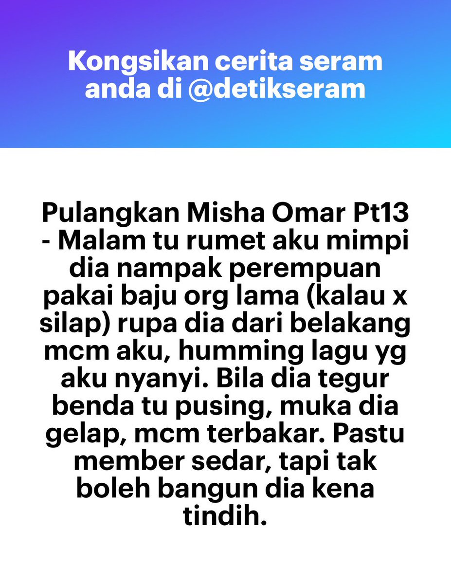 detikseram's tweet photo. Pulangkan - Misha Omar #PHSM https://t.co/nadQTBd4Yv