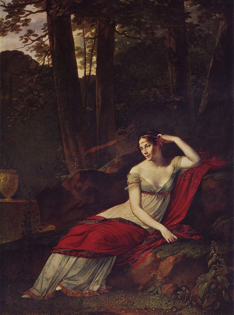 LondonSE4's tweet photo. Joséphine de Beauharnais died at Malmaison #onthisday 1814,  a few days after catching a chill while on a walk with Emperor Alexander I of Russia. In 1805 Pierre Paul Prud'hon portrayed the empress sitting in her gardens, where she assembled an extraordinary collection of plants. https://t.co/eYCrPHGwwh