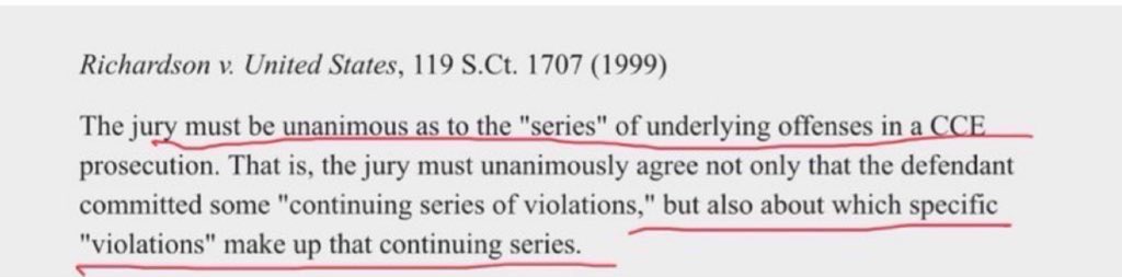 @JonathanTurley Merchan is giving false instructions to the jury. This has already been settled by SCOTUS. The jury must be unanimous on every decision. Did Merchan actually go to law school?