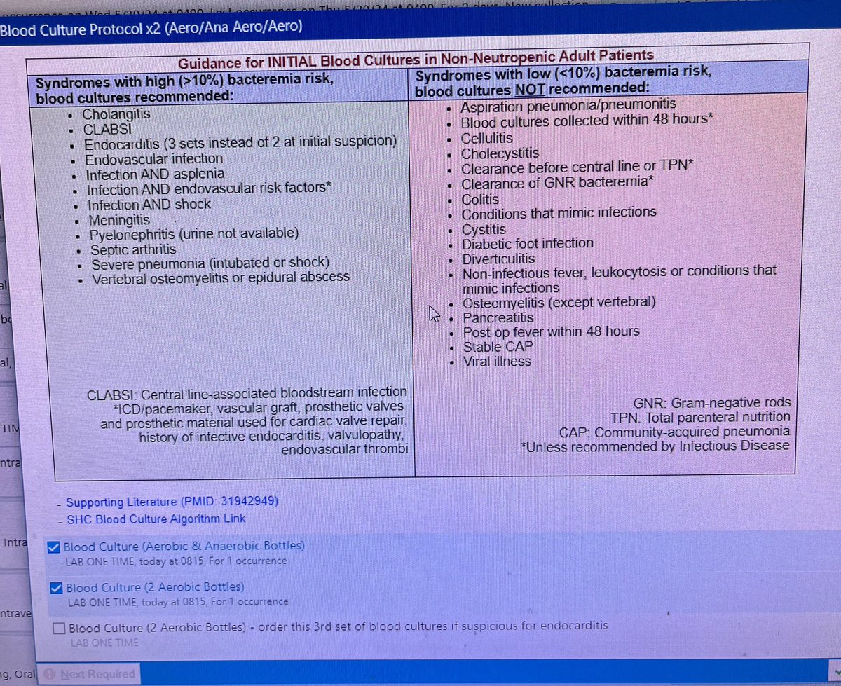 yessss for this new Epic hard stop for blood culture orders! with supportive literature! 🤗 #diagnosticstewardship