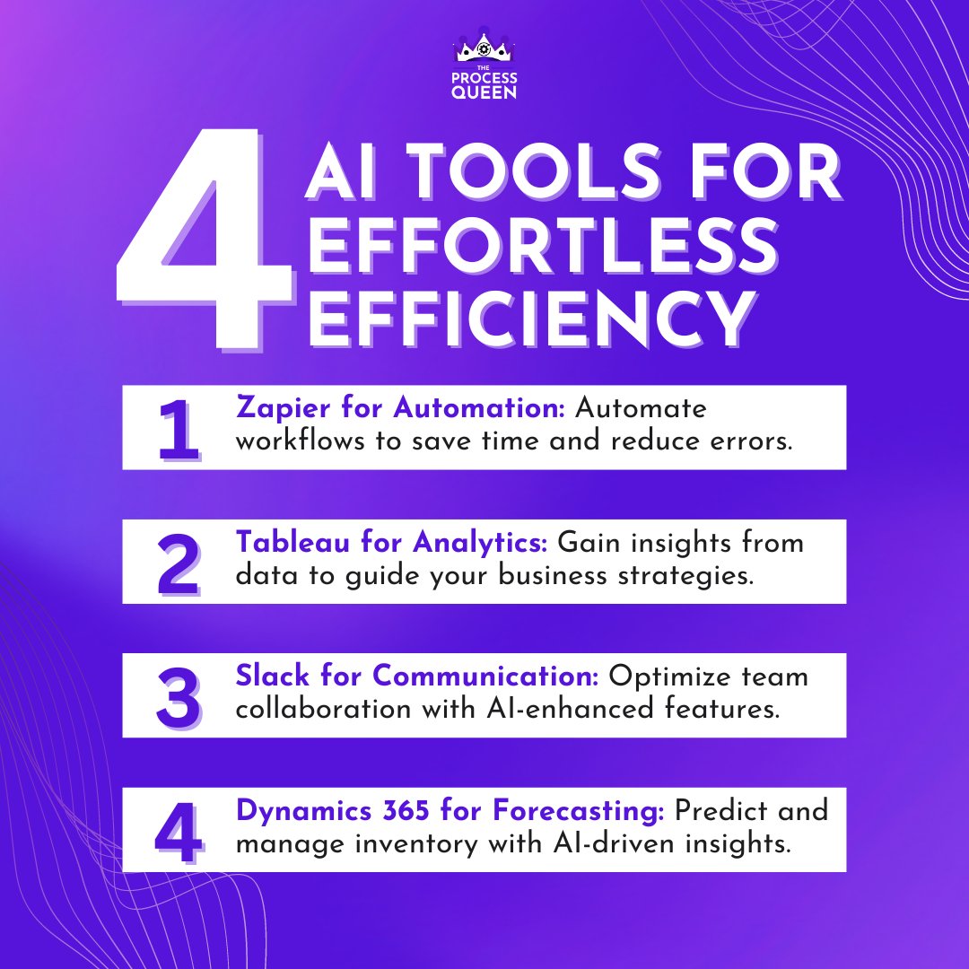 🚀 Discover AI tools for effortless efficiency.

Automate with Zapier, analyze with Tableau, optimize communication with Slack, and forecast with Dynamics 365.

#AIEfficiency #BusinessTools #ProductivityBoost