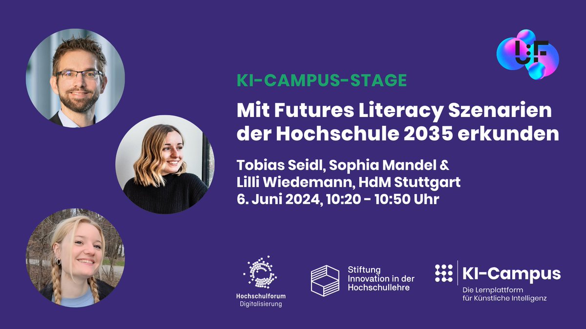 KI-Campus (@kicampus) on Twitter photo Wir werfen beim #UFFestival einen Blick in die Glaskugel: Wie sieht die #Hochschule der #Zukunft aus? 🔮 
Freut euch auf Zukunftsszenarien von Studierenden für die Hochschule im Jahr 2035! ✨
#KICampus #KI #DigitaleBildung Wir werfen beim #UFFestival einen Blick in die Glaskugel: Wie sieht die #Hochschule der #Zukunft aus? 🔮 
Freut euch auf Zukunftsszenarien von Studierenden für die Hochschule im Jahr 2035! ✨
#KICampus #KI #DigitaleBildung