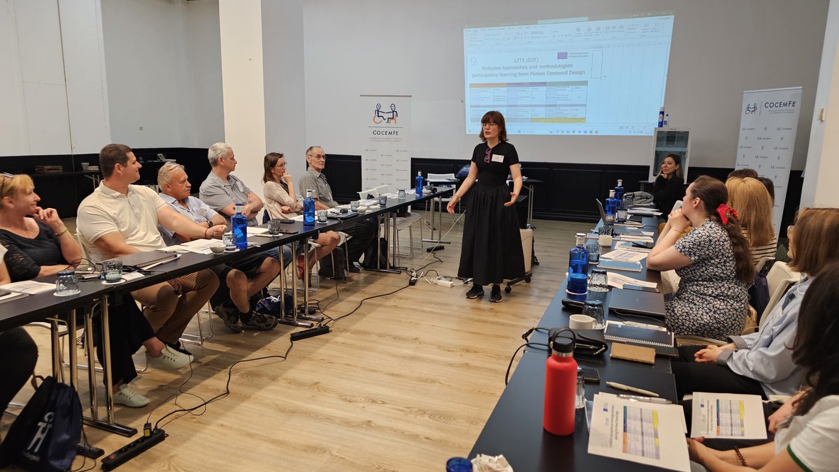 COCEMFEnacional's tweet photo. 👩‍🎓Recibimos a las socias de #Design2Freedom para promover el diseño centrado en la persona con discapacidad en la enseñanza superior. Desarrollaremos dinámicas durante tres días para impulsar una educación universitaria inclusiva. | #Erasmus+ @citicresearch @udc_gal #SomosCOCEMFE https://t.co/siNmKR86gm