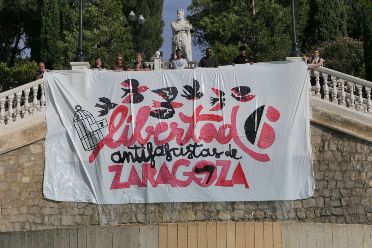 Continúa la campaña por la Libertad de los 6 de Zaragoza: acción en el Parque José Antonio Labordeta. Aportaciones económicas: goteo.org/project/libert…
