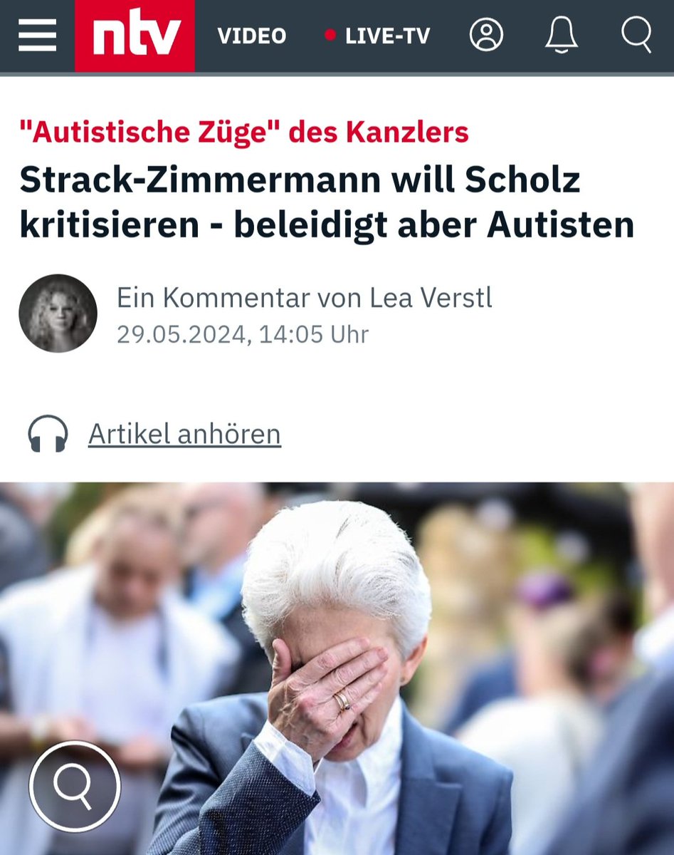 In ihrer üblichen 'feinsinnigen Art', wollte #StrackZimmermann Bundeskanzler #Scholz attackieren.
Sinngemäß sagte sie
 'Scholz sei ein Autist und Autisten seien sozial inkompetent.'
Das ist eindeutig Diskriminierung von behinderten Menschen! 🤨😖
n-tv.de/politik/politi…