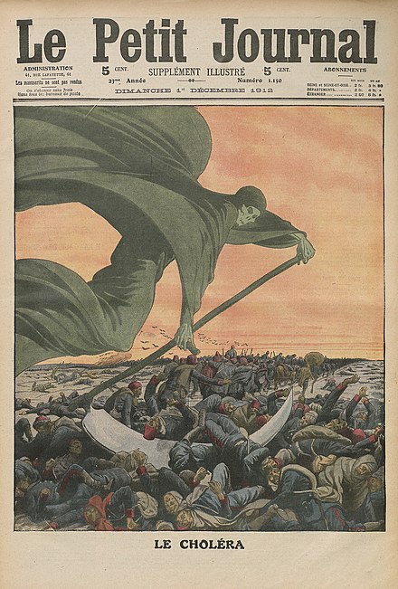 Love the old french poster about Cholera. Death really looking 🥵