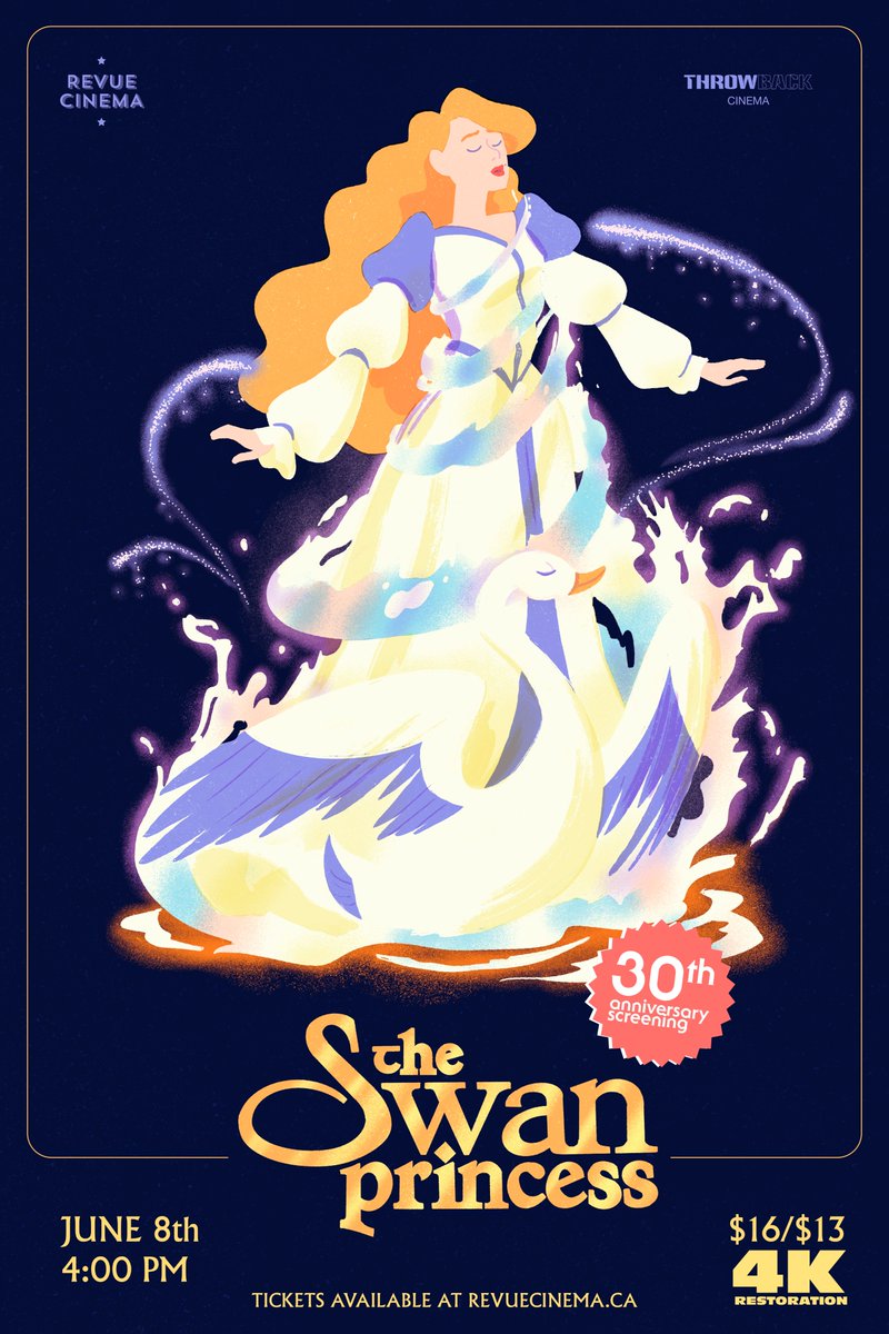 Throwback Cinema (@cinemathrowback) on Twitter photo SATURDAY JUNE 8 AT 4 PM!
Join us at <a href="/RevueCinema/">Revue Cinema</a> for our 30th anniversary screening of THE SWAN PRINCESS (1994)!
Don't miss this beautiful animated retelling of the famous ballet, presented in 4K--tickets are now available for purchase online: tinyurl.com/yc44hwhv SATURDAY JUNE 8 AT 4 PM!
Join us at <a href="/RevueCinema/">Revue Cinema</a> for our 30th anniversary screening of THE SWAN PRINCESS (1994)!
Don't miss this beautiful animated retelling of the famous ballet, presented in 4K--tickets are now available for purchase online: tinyurl.com/yc44hwhv