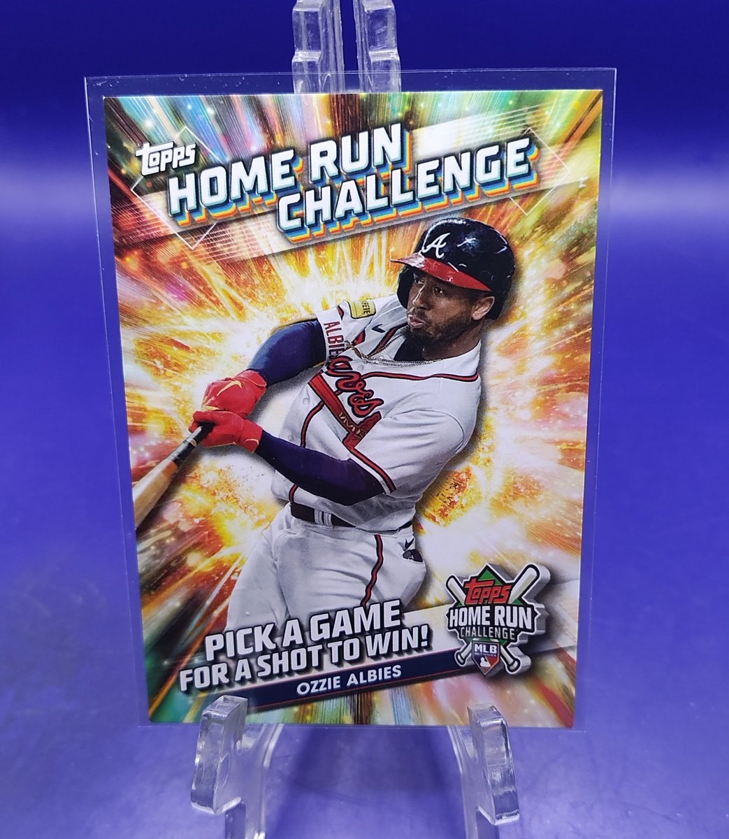 Ozzie Albies 
Home Run Challenge Card 

#WackyWednesday 
Starting bid $1.00
At least a $.25 is required after opening 

#WackyWeekFinalRound is tomorrow 
Add to your #WackyStack
Happy collecting everyone
