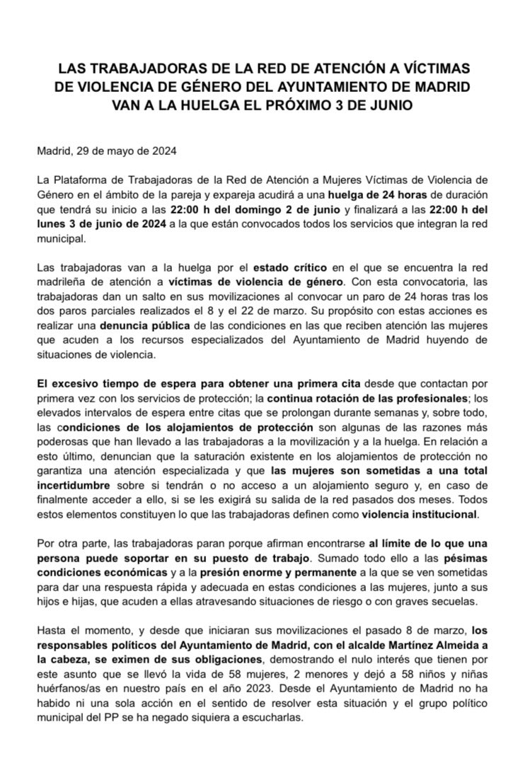Trabajadoras Red de Violencia de Género de Madrid tweet media