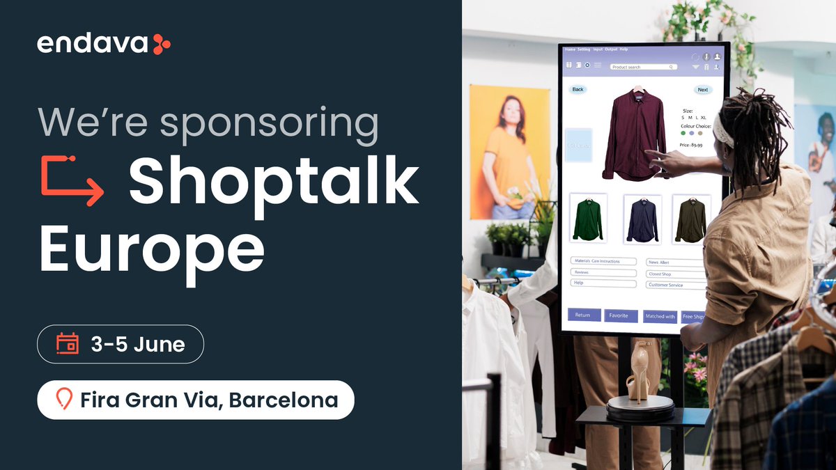 It’s nearly time for @shoptalk Europe!  
 
Johanna Annersand, Steven Turner, and Mike King will attend the event from 3 to 5 June and discuss ways to drive innovation in retail.  
 
We’ll see you there!  
 
#Innovation #Retail