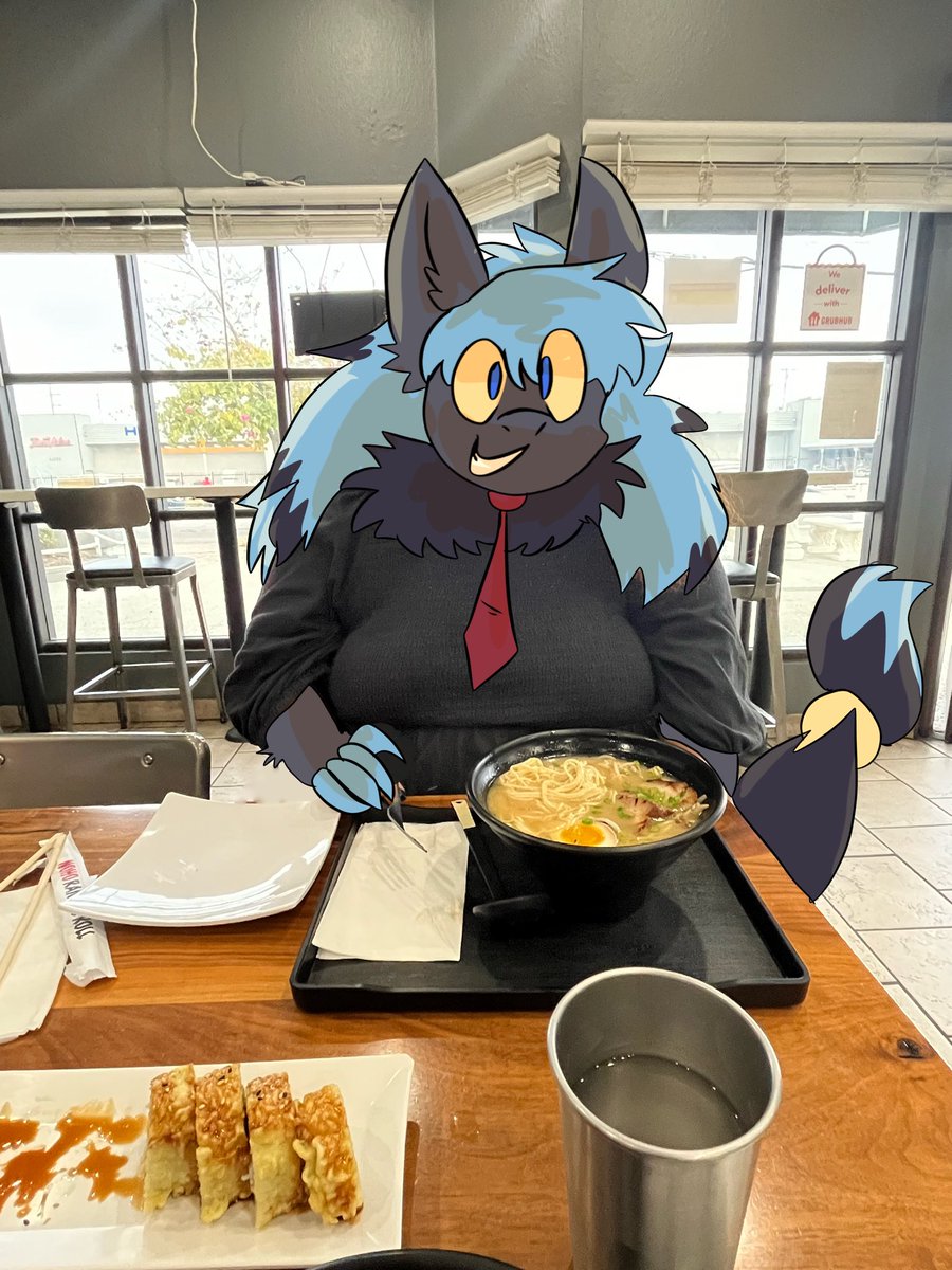 pov: ramen date with blue zoroark

draw over of myself in the pic :)