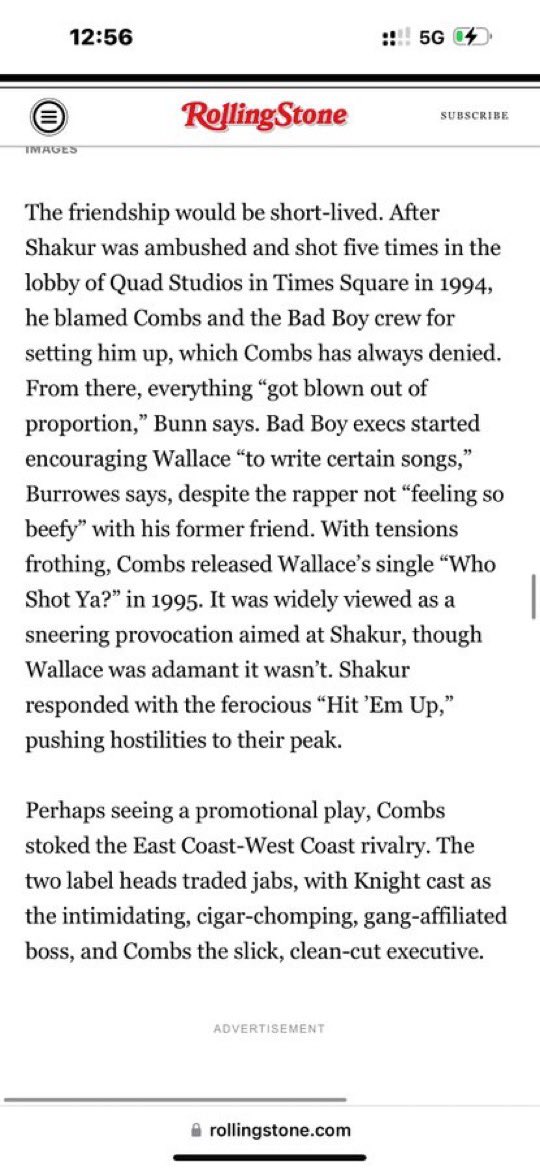 TUPAC WAS RIGHT.  From the mouths of former Bad Boy employees “BadBoy execs started encouraging Biggie to write certain songs” then DIDDY decided to release Who Shot Ya but gaslit Tupac & the whole world into believing that song wasn’t about him knowing they strategically did it.