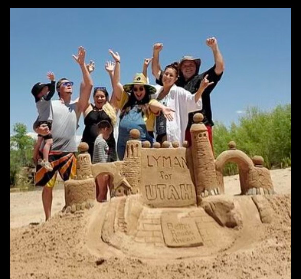 I received this text on Memorial Day, I’m so grateful for the incredible support and encouragement from Utahns all across our amazing state! 

“Memorial Day sandcastle building is a decades-old tradition. Today 3 generations made this to support Utah's next governor. On the