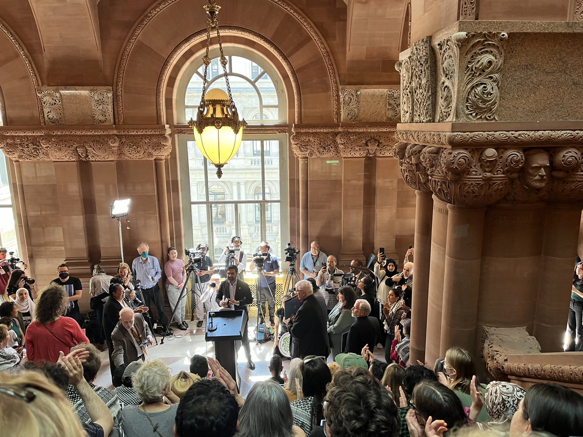 #NotOnOurDime In the state capitol building in Albany. No tax breaks for genocide. Funding illegal settlements isn’t charity.