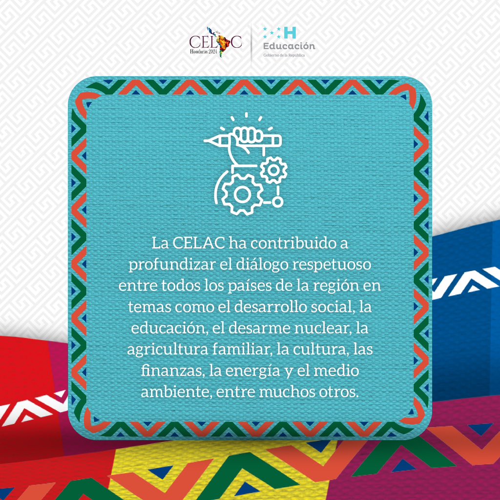 MUY PRONTO Honduras será📍sede del IV Encuentro de Ministros y Ministras de Educación de la CELAC y eso, quedará para la historia.🤯

Pero, ¿por qué es tan importante?🤔

Aquí te contamos un poco sobre la CELAC👇🏼