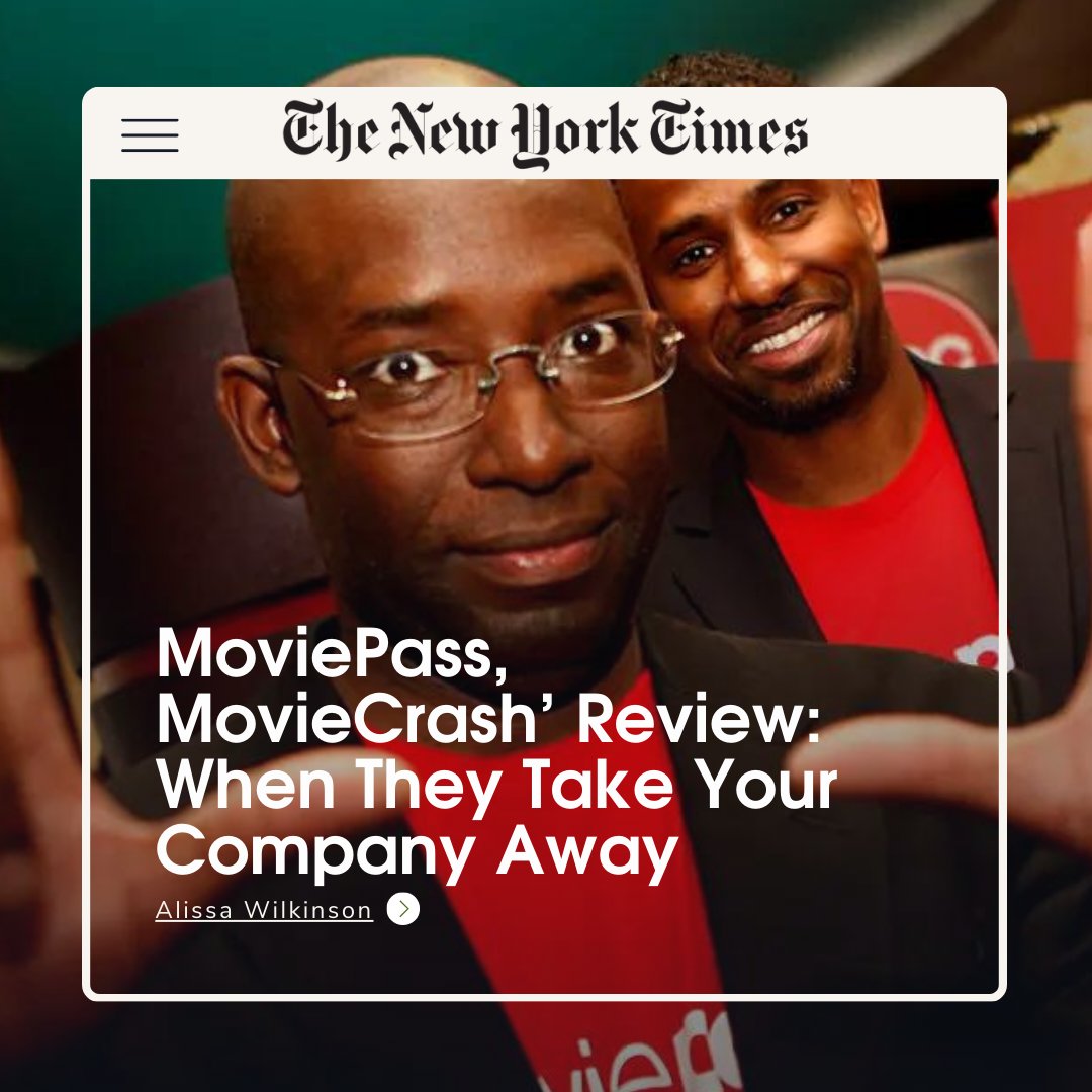 MoviePass's tweet image. Thank you @nytimes for this review and for selecting MoviePass MovieCrash as a Critic's Pick. Read the rest of the article at the link in our bio. 

We can't wait for you to hear the full story. #MoviePassMovieCrash airs tonight at 9PM EST on @streamonmax @hbo.