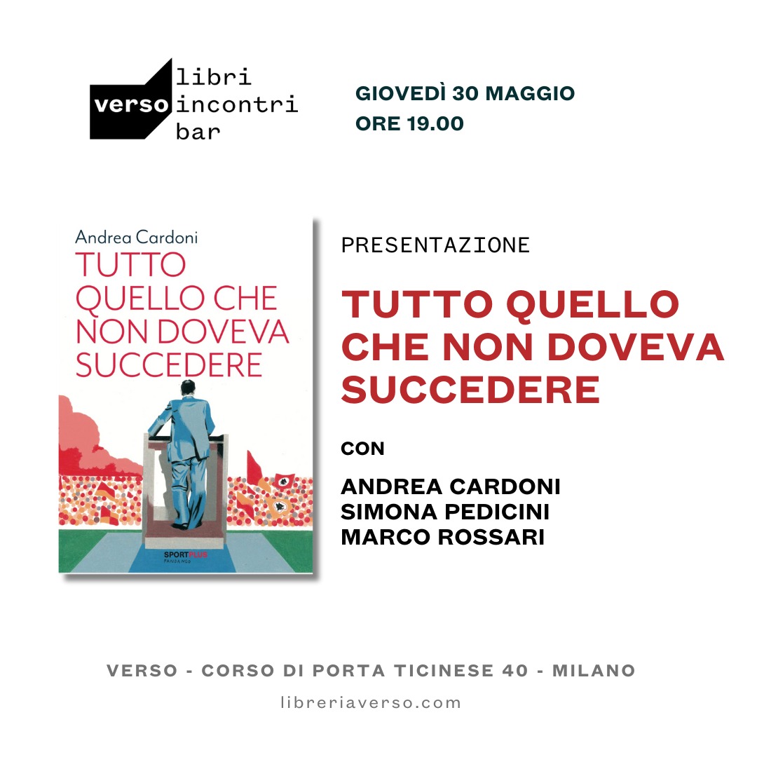 Succede domani a Milano, da @versolibri, con @marco_rossari e Simona Pedicini