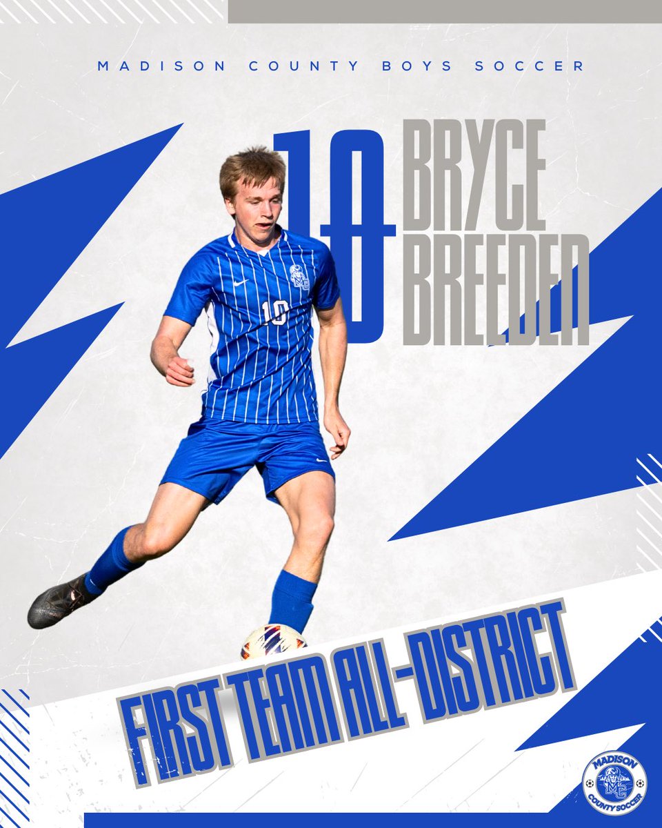 Congratulations to Bryce Breeden for being named 1st-Team All-District Defender! 😤

#NewStandard X #MCHSBoysSoccer