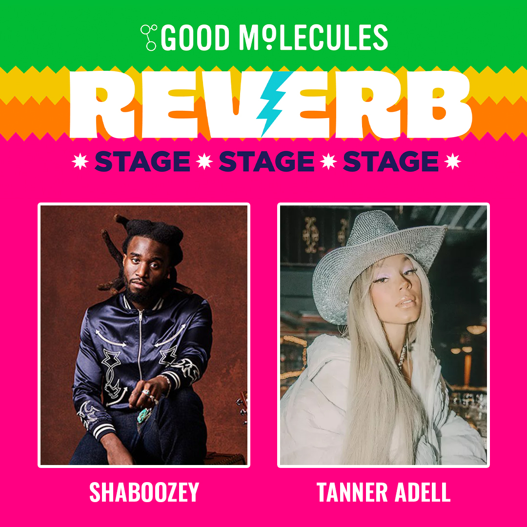 Did you know @ShaboozeysJeans and @TannerAdell are playing at #CMAfest? Mark your calendar and catch them at the @GoodMolecules Reverb Stage! #goodmolecules