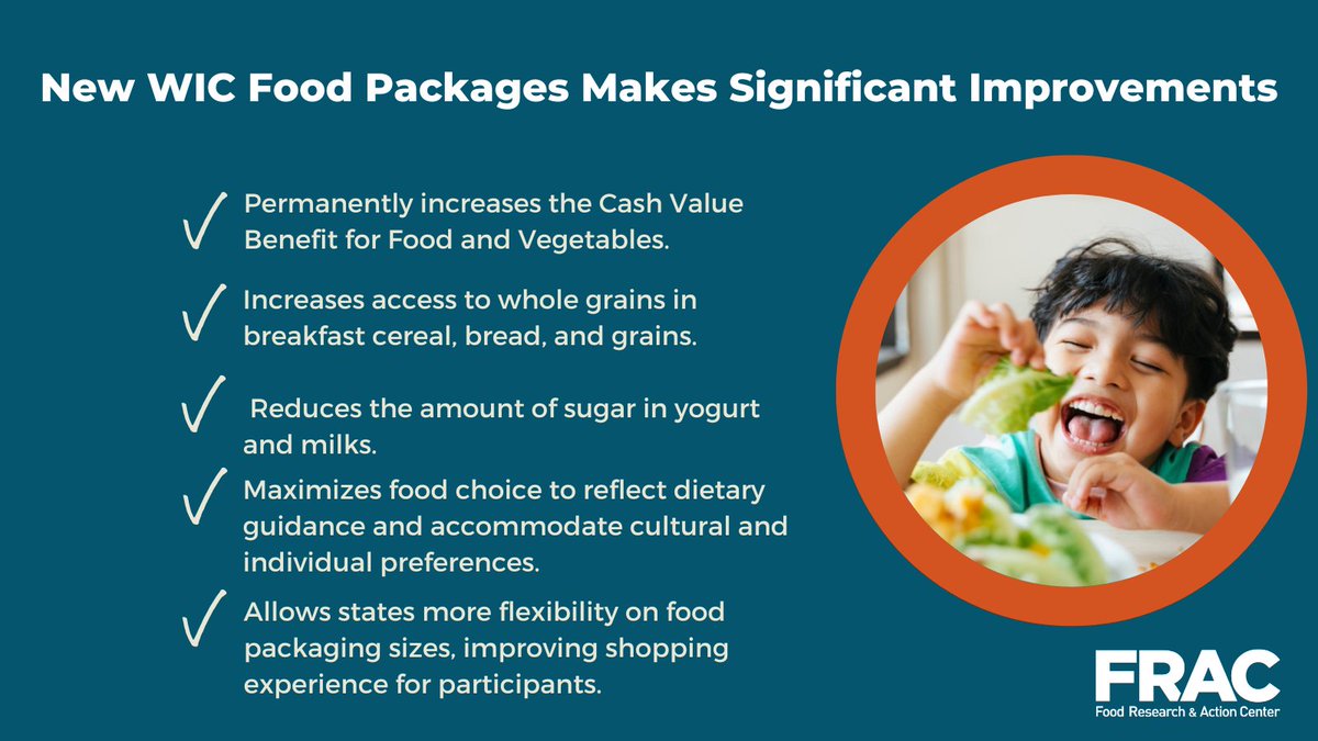 WIC partners: Spread awareness about the new #WIC food packages and promote the fruit and vegetable increases, with FRAC’s 2024 WIC Food Packages Outreach Toolkit. It offers customizable social media posts, customizable graphics, and more! #WICWorks ctt.ec/2f1Ew+