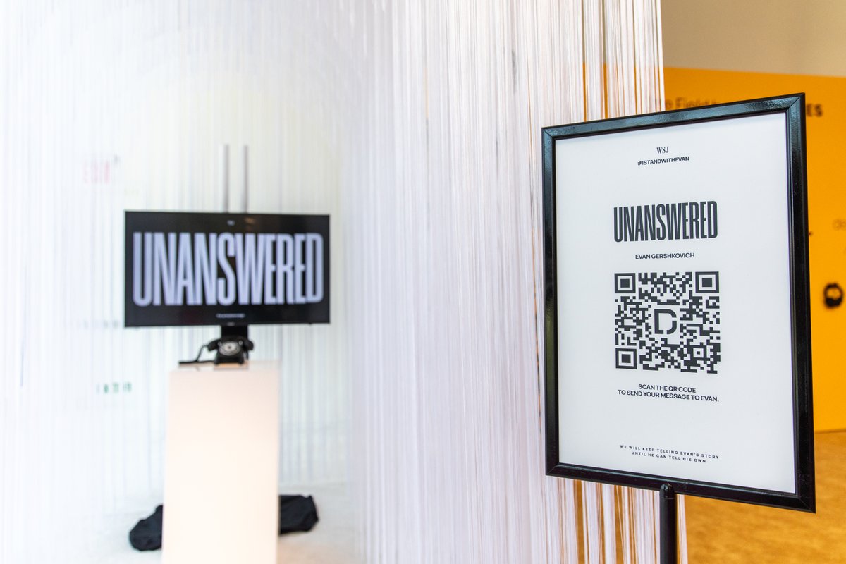 DowJones's tweet image. To raise awareness of @WSJ reporter Evan Gershkovich, who has been wrongfully detained by Russia for more than one year, we unveiled a virtual activation where users can leave a voice message for Evan.

You can use the activation at WSJ.com/EvanUnanswered.

#IStandWithEvan