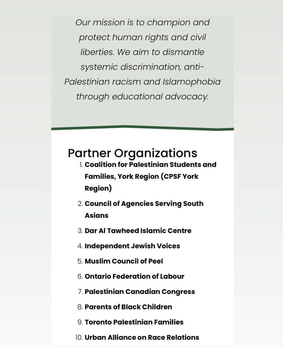 FOR IMMEDIATE RELEASE

There will be a press conference TODAY at 1 pm EST outside Peel District School Board in Mississauga led by the brilliant @sabreenaGS to address rampant anti-Palestinian racism & Islamophobia in our classrooms.