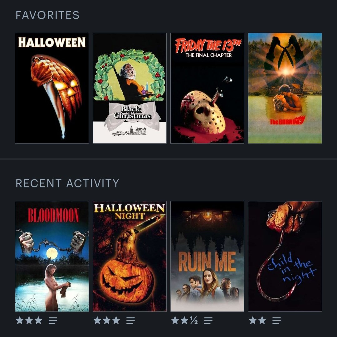 My last 4 watched: Bloodmoon (1990) Child in the Night (1990) Halloween Night (2006) Ruin Me (2017) I've got 4 new titles that have just landed. Not seen any of them before. Stay tuned... 🎃🔪 Follow @SlasherTrash on Letterboxd: boxd.it/GdMn