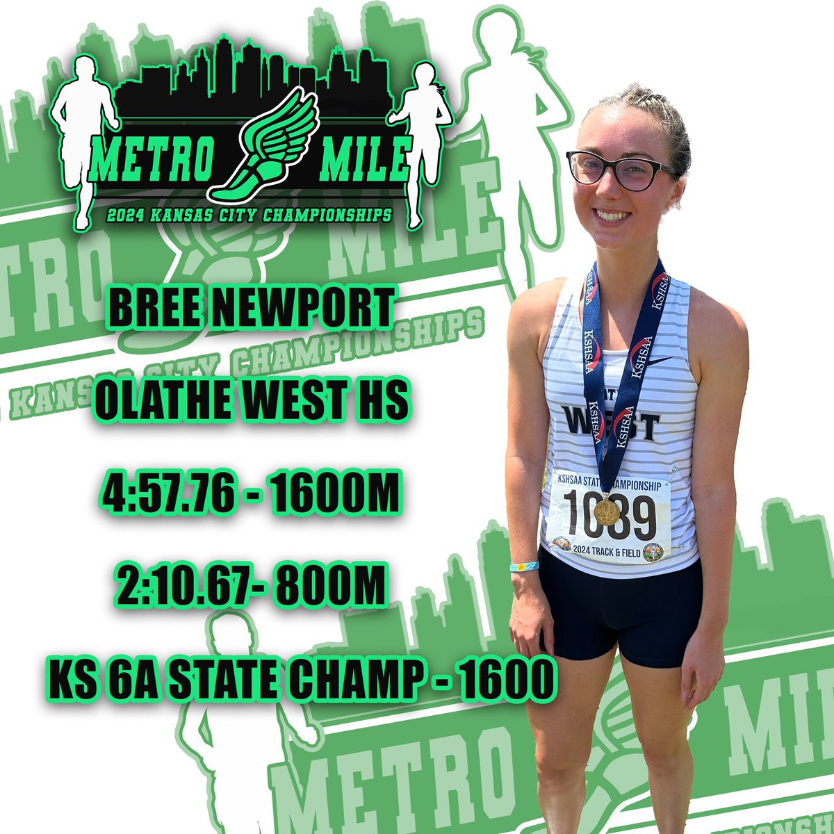 Commitment Alert! We got her! Bree Newport is in! Fresh off a 6A state championship in the 1600, Bree had an outstanding year, running a PR of 4:57.76! Bree will be looking to break our meet record on June 6th! @OWTracknField @owlxc @BreeNewport @KCarbajo @kansasrunning