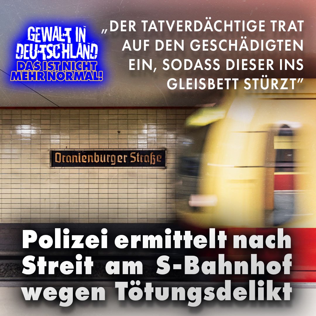 Am Bahnhof Oranienburger Straße ist es am Mittwochnachmittag zu einem mutmaßlichen Tötungsdelikt gekommen. Dabei fiel eine Person in das Gleisbett und wurde von einer S-Bahn überfahren. nius.de/gesellschaft/d…