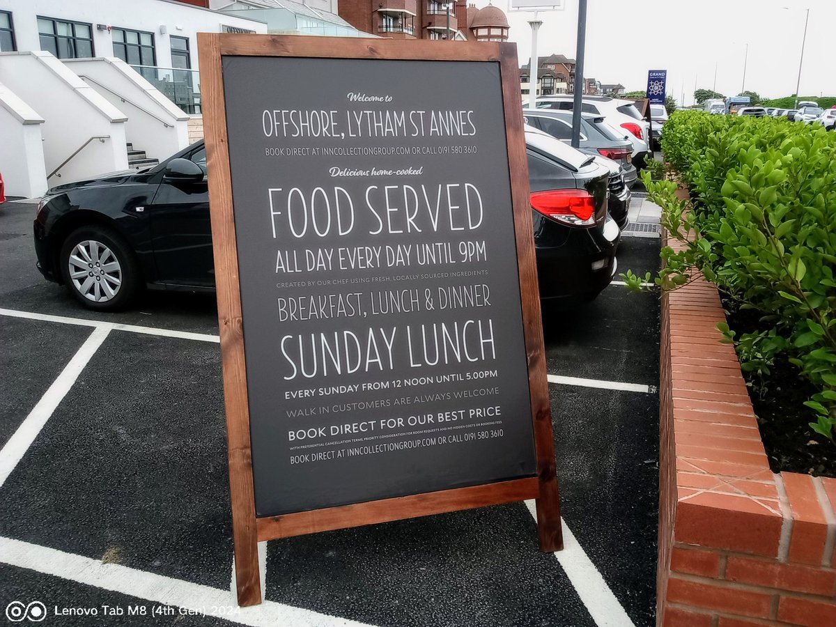 Lovely catch up with our #friend Terry at the truly #delightful #OffShore venue #StAnnesOnSea #Dogs #Welcome they're #famous 'proper'  #fishandchips ... #salad #coffee #nationalbiscuitday .... a #biscotti 😉 such a lovely venue... #DogFriendly #pawsome 🐾 #Poppy #sealofapproval