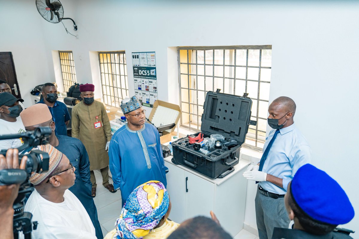 ubasanius's tweet photo. I had the honor of commissioning the all important Kaduna State Forensic Laboratory and Training Centre, the first of its kind in Northern Nigeria.

There are 4 Units, out of 6 in the Forensic Laboratory, namely: (i) Crime Scene Unit (ii) Ballistic Unit (iii) Question Document Examination & Fingerprints Capture Unit, and
(iv) Automated Fingerprint Identification System (AFIS) Unit.

This Forensic Centre will be a major source of revenue generation for Kaduna State because personnel from various States and organizations will register to train their staff in the centre to acquire the basic knowledge in detecting criminal activities. The installation of the Forensic Laboratory Equipment will enhance expert testimony in law courts and generally help in the administration of both Criminal and Civil Justice.

Our administration shall continue to support our security forces and criminal justice institutions in Kaduna State through the provision of modern scientific equipment, communication gadgets and patrol vehicles.

Senator Uba Sani,
Governor, Kaduna State.