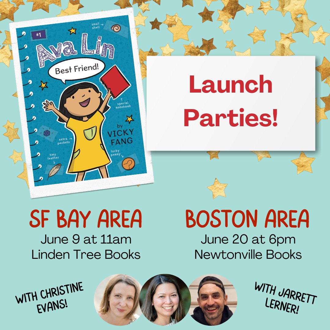 Vicky Fang (@fangmous) on Twitter photo I'm having coast to coast parties for AVA LIN!!! So excited to add an East Coast event, where I'll be in conversation with <a href="/Jarrett_Lerner/">Jarrett Lerner</a> at <a href="/newtonvillebks/">Newtonville Books</a> on June 20 at 6pm! And don't miss me w/ <a href="/ChristineNEvans/">Christine Evans UPDATES ONLY</a> at <a href="/LindenTreeBooks/">Linden Tree Books</a> on June 9 at 11am! bit.ly/454aNQ2 I'm having coast to coast parties for AVA LIN!!! So excited to add an East Coast event, where I'll be in conversation with <a href="/Jarrett_Lerner/">Jarrett Lerner</a> at <a href="/newtonvillebks/">Newtonville Books</a> on June 20 at 6pm! And don't miss me w/ <a href="/ChristineNEvans/">Christine Evans UPDATES ONLY</a> at <a href="/LindenTreeBooks/">Linden Tree Books</a> on June 9 at 11am! bit.ly/454aNQ2