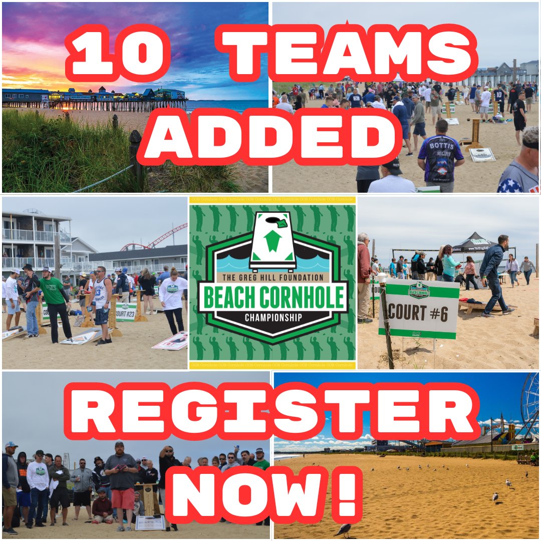 🌞10 MORE TEAM SPOTS ADDED For OOB CORNHOLE!!

🌮8 MORE TICKETS AVAILABLE FOR BARTACO TONIGHT!🌮

OOB Cornhole Tournament:classy.org/event/old-orch…

The Greg Hill Foundation's Taco's and Tequila: classy.org/event/the-greg… 

#TICKETRELEASE #BarTaco #OOBCornhole