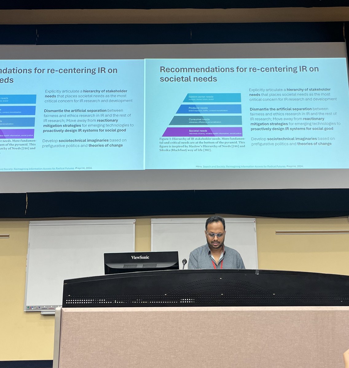 Listening to <a href="/UnderdogGeek/">Bhaskar Mitra | ভাস্কর মিত্র</a> recommendations for re-centering IR on
societal needs <a href="/CanadianAi/">Canadian AI Conferences</a> 
#responsibleAI #CanadianAI