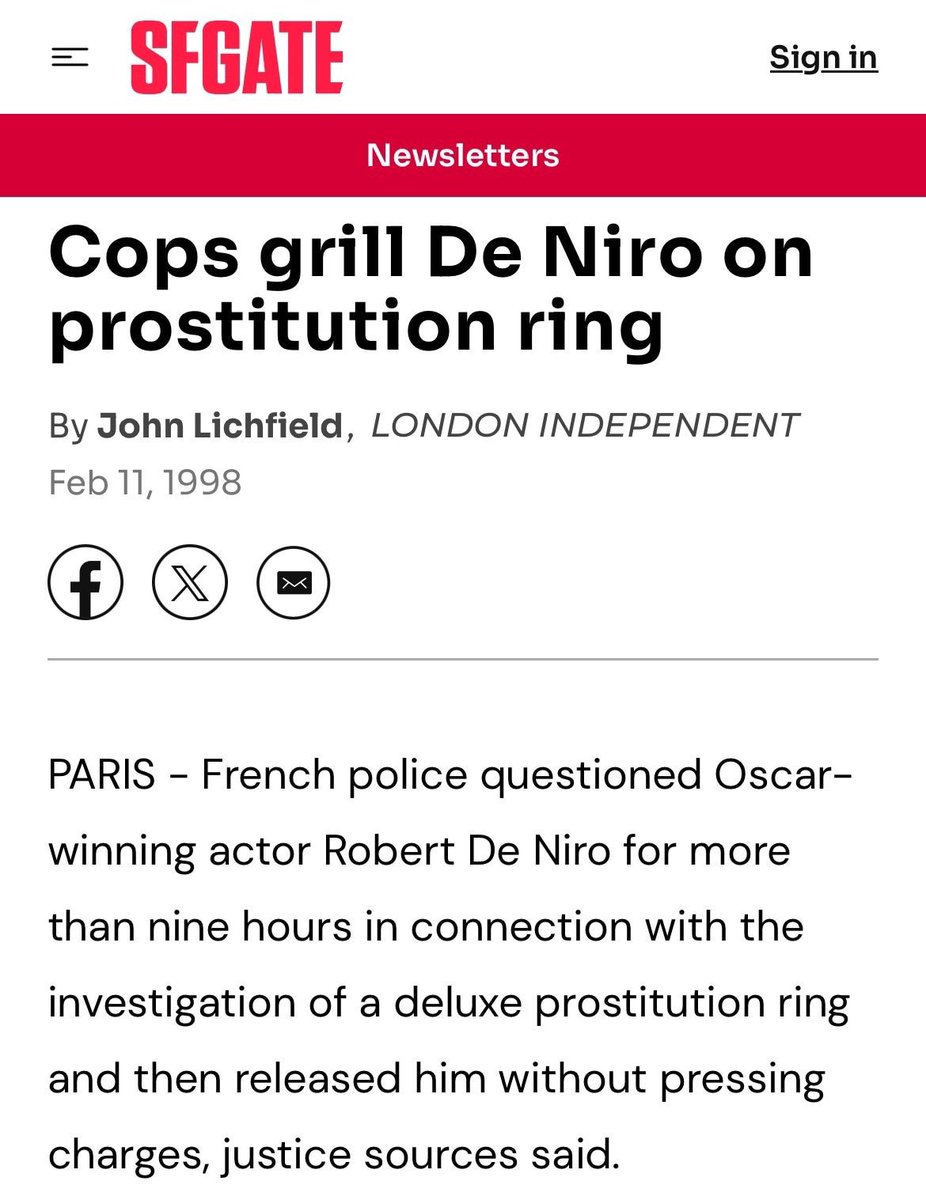 🔥⚡️Remember… Robert De Niro was linked to a human trafficking ring in France in the 90s.⚡️🔥
