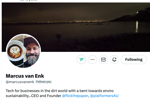 Go follow ==>> @marcusvanenk ally to #WomenInConstruction, Australian, and filled with interesting ideas (sustainability, A/I, etc.). Check out his timeline and decide for yourself!