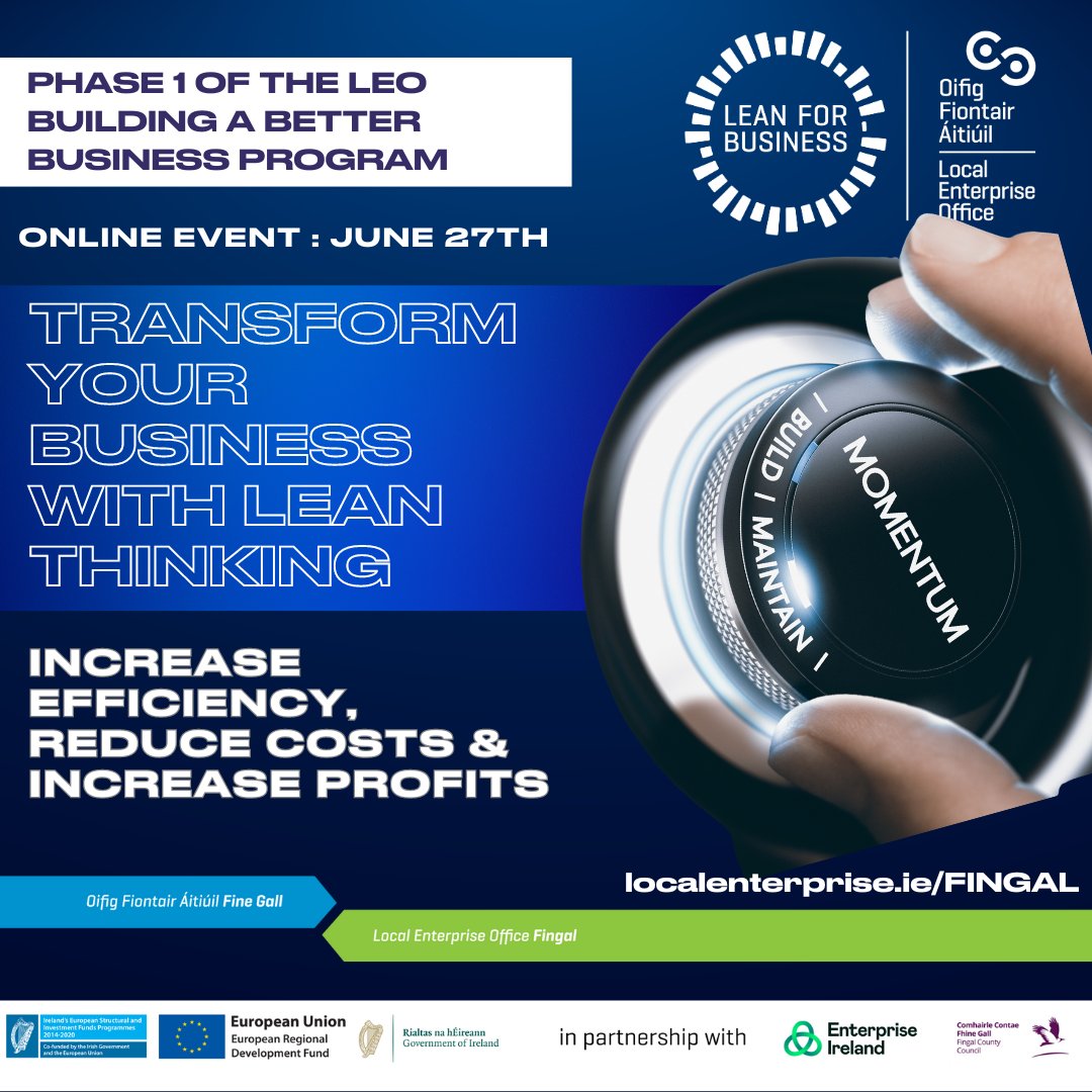 Unlock your potential with the LEO Transform Your Business with Lean Thinking program. Dive into a transformative way of thinking that has empowered countless businesses to save time, cut costs, and deliver value. Sign up today: localenterprise.ie/Fingal/Trainin… @fingalcoco